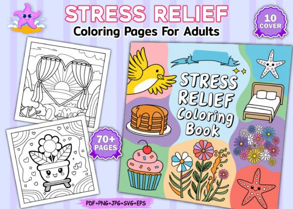 Download Stress Relief Coloring Book for Adults - Premium Bundle