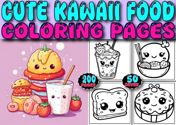 Download Cute Kawaii Food Coloring Pages for Kids - Premium Resources