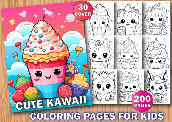 Download 200 Cute Kawaii Coloring Pages for Kids - Premium Resources