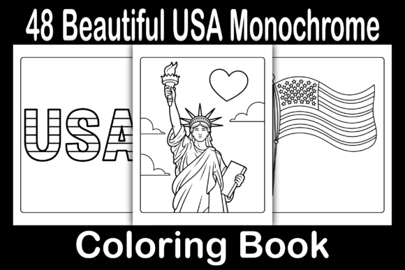 Download Beautiful USA Monochrome Coloring Book - Monochrome Collection